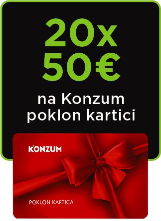 20x 50 EUR na Konzum poklon kartici